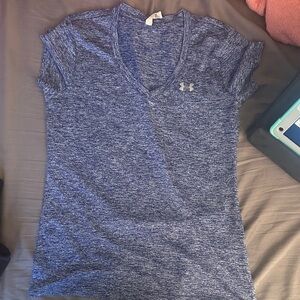Under Armour Women's Heathered Blue V-Neck Tee